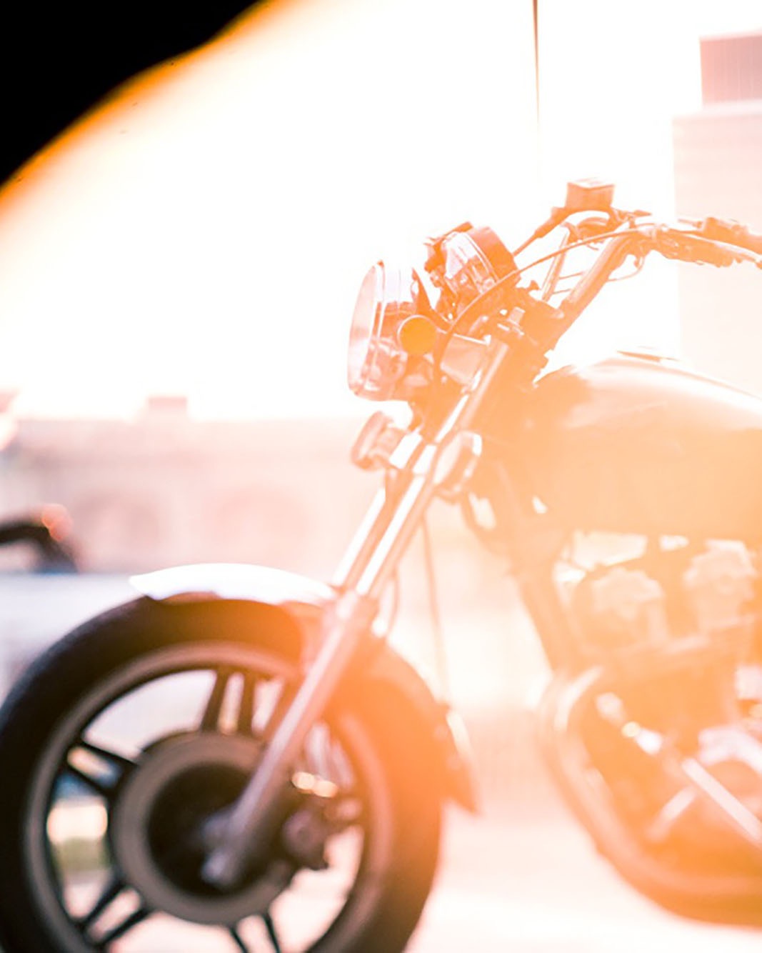 Dreamy photograph of Will's motorcycle.
